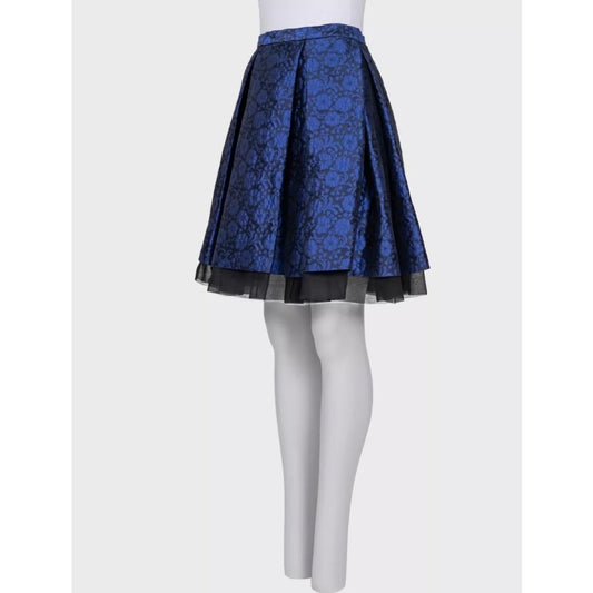 Christian Dior Blue Floral Silk Skirt - Sz M (EU 42) pre-owned