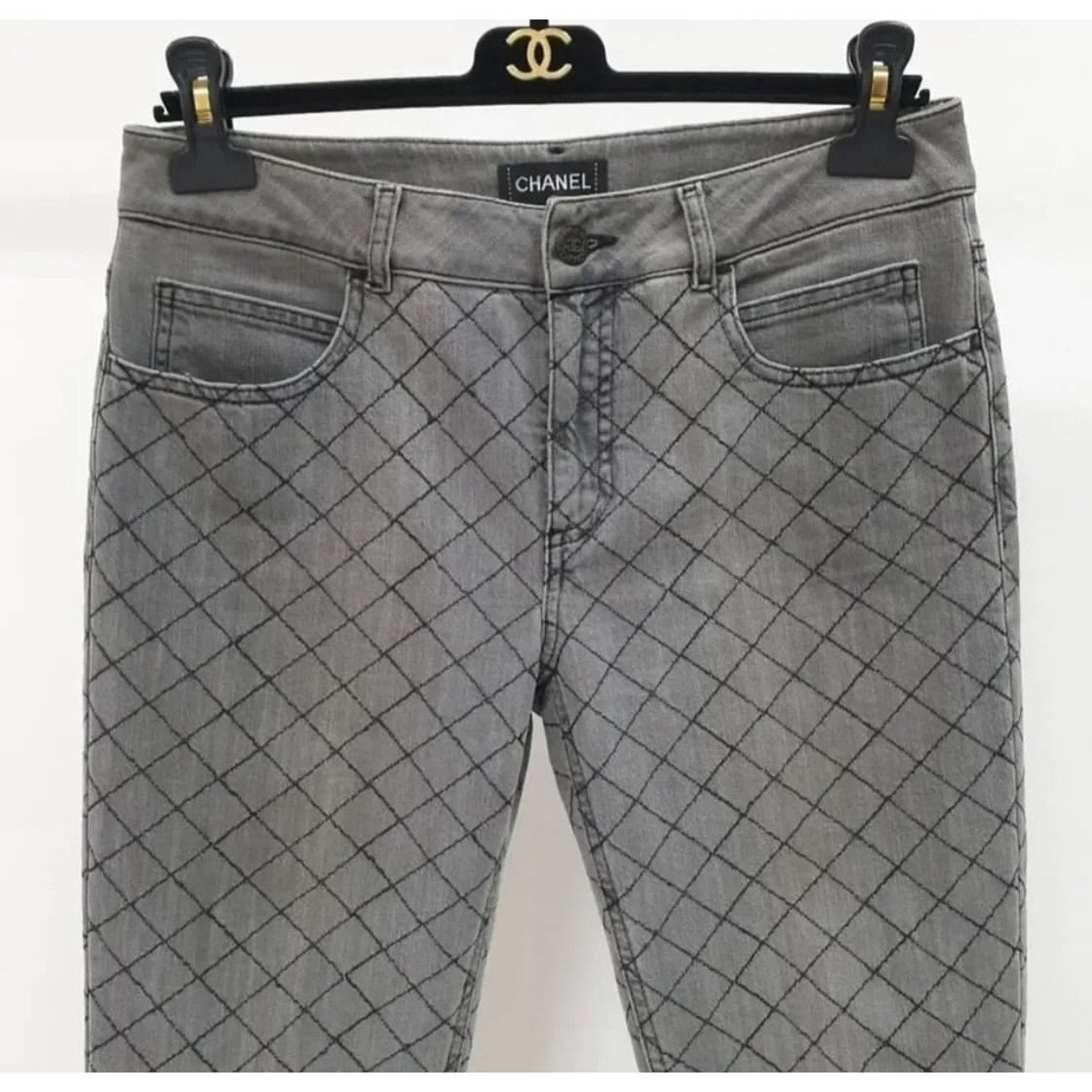 Chanel Quilted Skinny Jeans Sz.40 Pre-owned