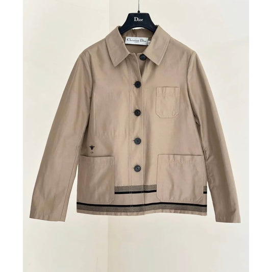 Christian Dior Caro Beige Khaki Trench Jacket - Size 36 Pre-owned