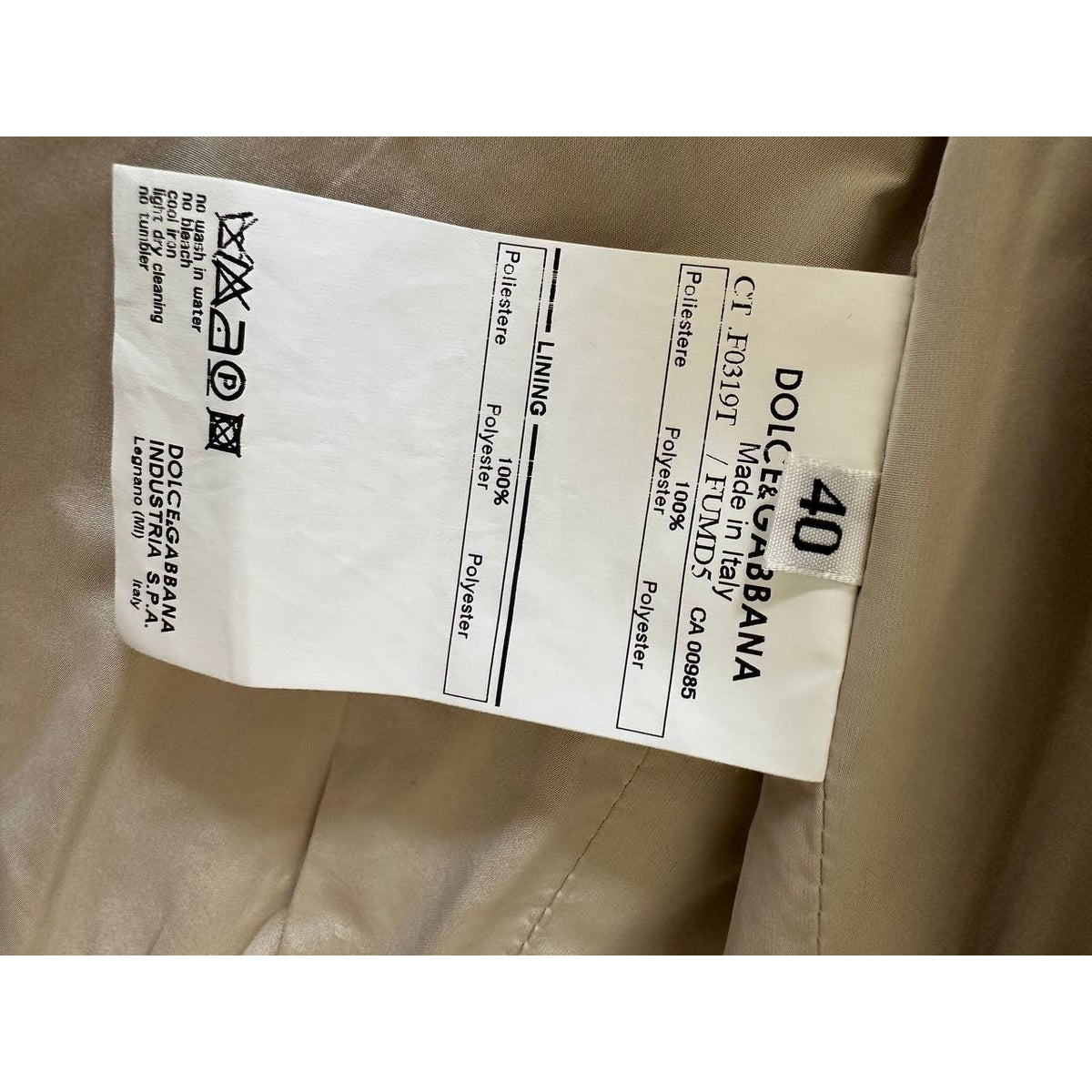 Dolce & Gabbana Ivory White Trench Coat Sz.40 Pre-owned