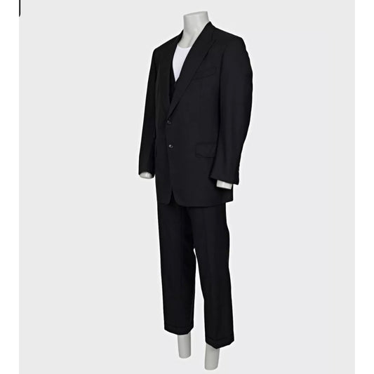 Tom Ford Men’s Black Three-Piece Wool Suit IT58 4XL Pre-owned