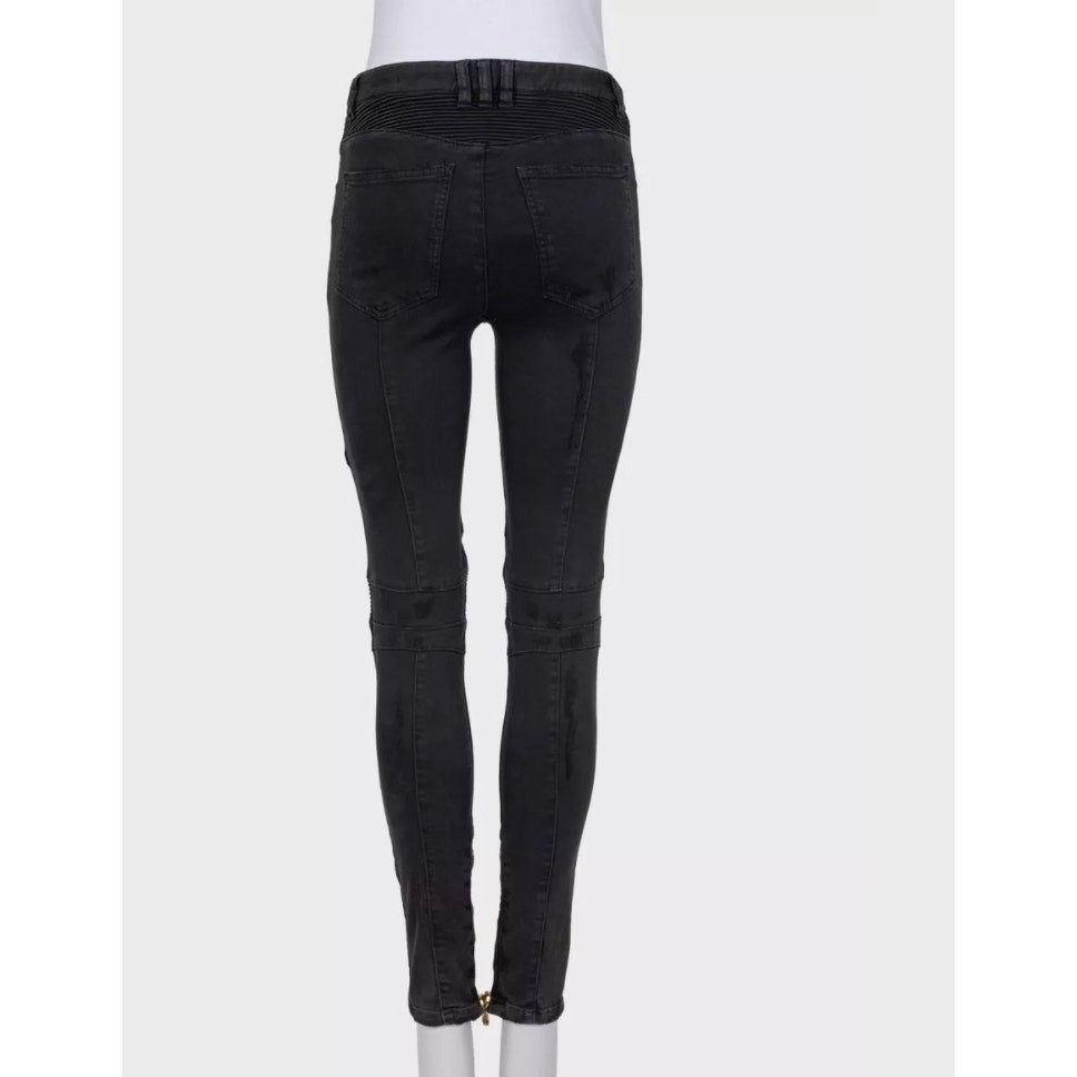 Iconic Balmain Skinny Jeans with Gold Tone Buttons  Sz.38 Pre-owned
