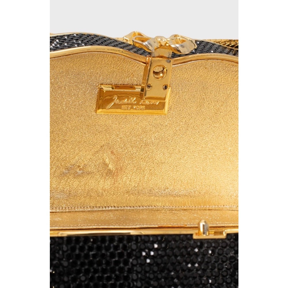 Judith Leiber Black Crystal-Embellished Evening Bag Pre-owned