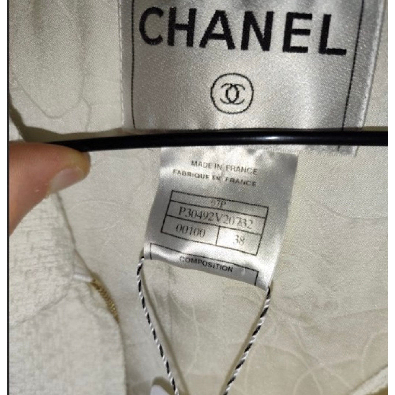 Chanel White Cotton Blend Skirt Suit - Size38/ M Pre-owned