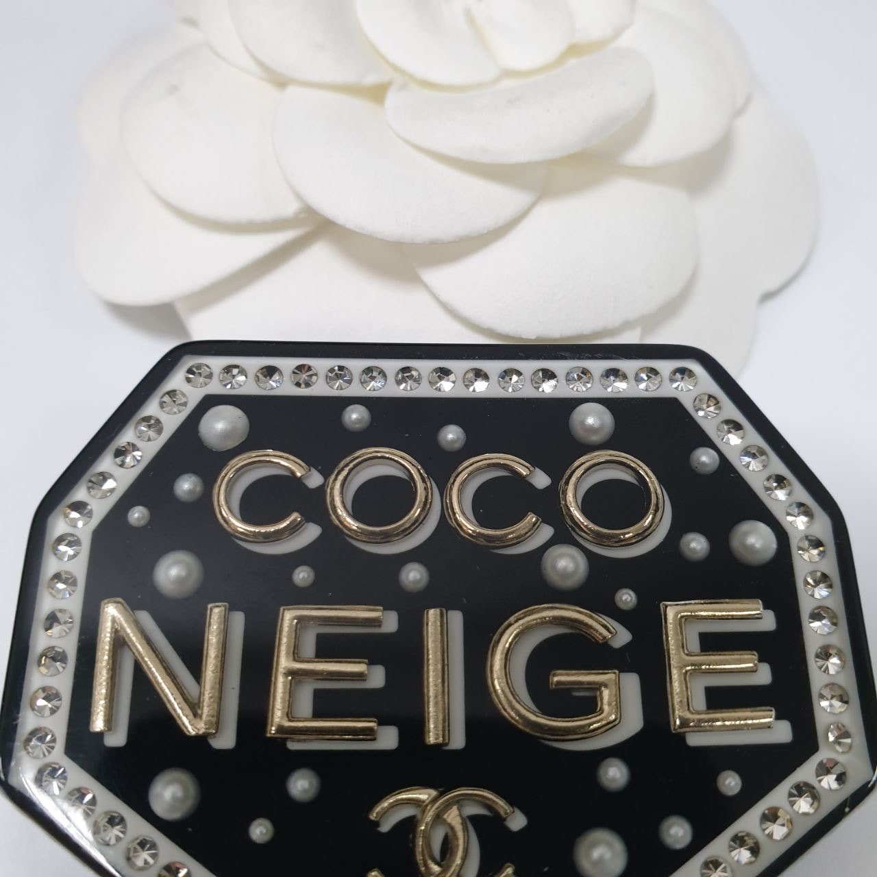 Chanel Coco Neige Pearls & Crystals  Brooch  Pre-owned