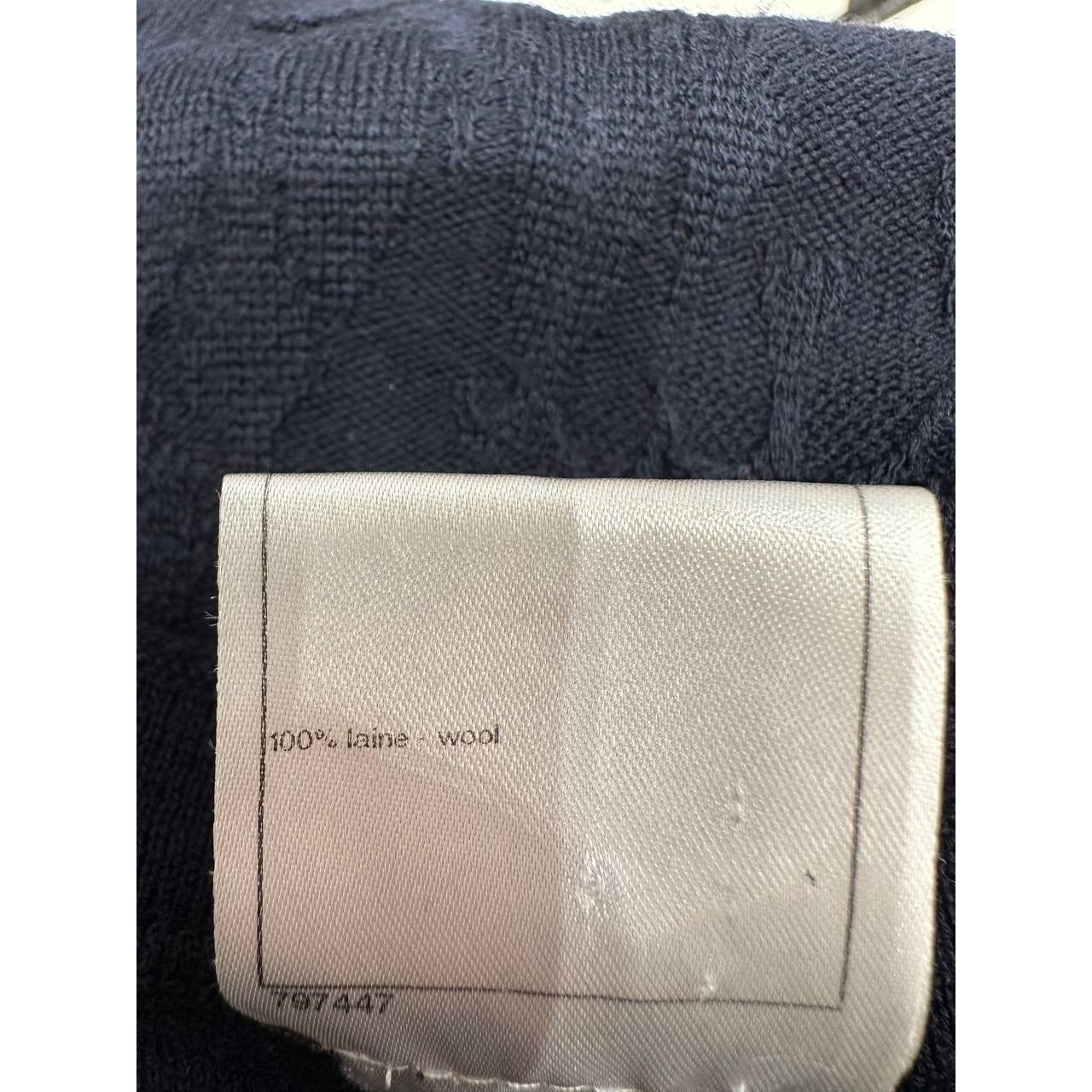CHANEL Dark Blue Wool Dress Sz.38 pre-owned