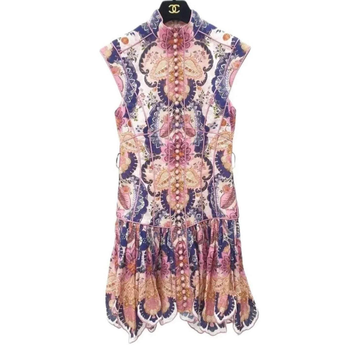 Zimmermann Linen Printed Mini Dress Sz.0 Pre-owned