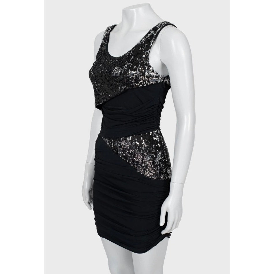 Roberto Cavalli Black Sequin Fitted Dress - IT38 / Small Pre-owned