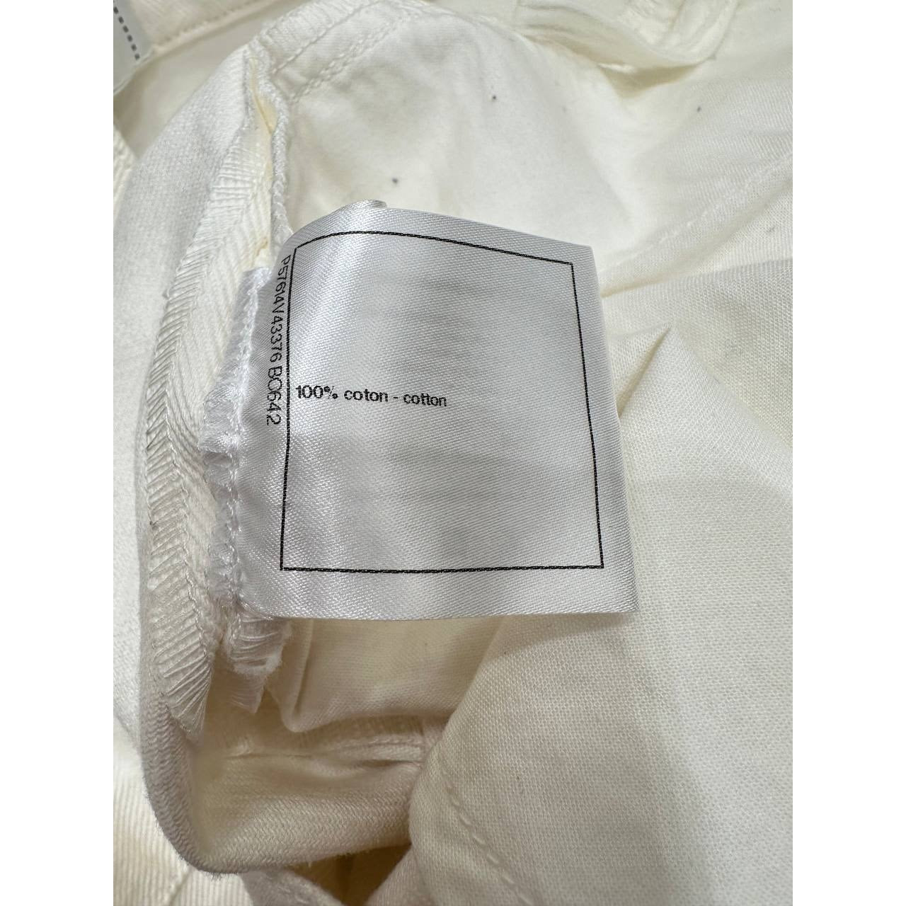 Elegant Chanel White Cotton Globalization Pants - Size 38 Pre-owned
