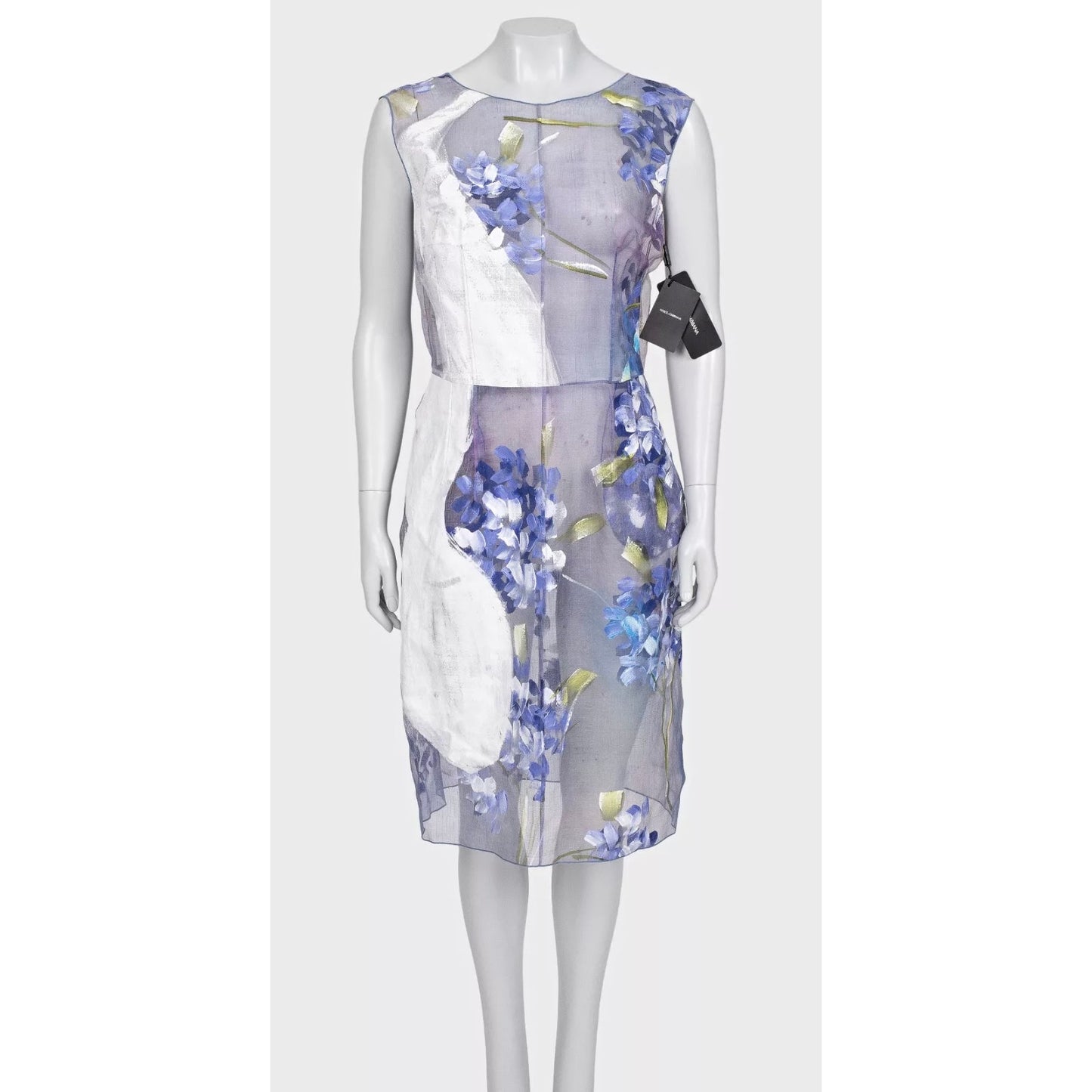 NWT Dolce & Gabbana Sheer Silk Floral Dress Size 44/L pre-owned