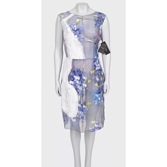 NWT Dolce & Gabbana Sheer Silk Floral Dress Size 44/L pre-owned
