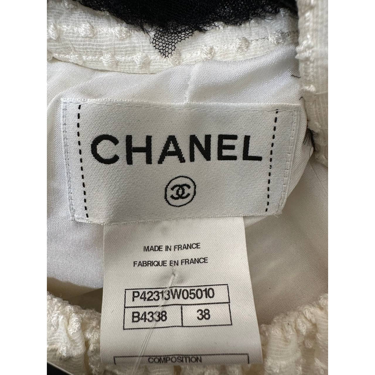 Stunning Chanel 11A Black & Ivory Feather Maxi Dress Sz.38 Pre-owned