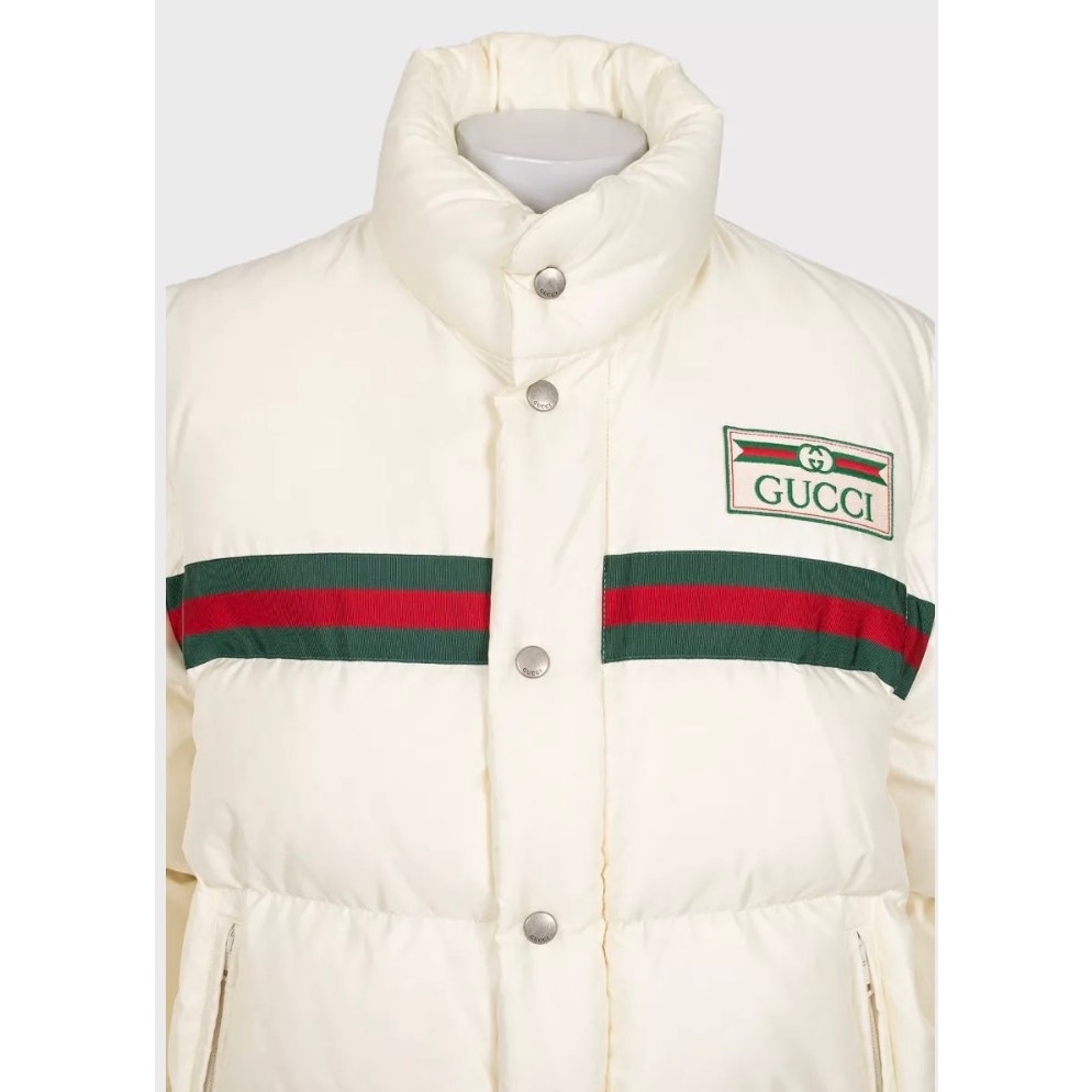 Gucci White Down  Detachable Sleeves Jacket Sz.40 IT Pre-owned