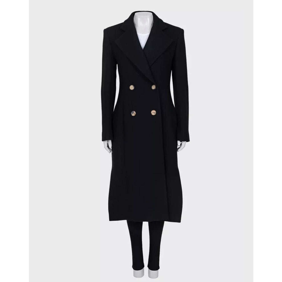 Khaite Black Wool Tailored Coat - Size US 4 / S pre-owned
