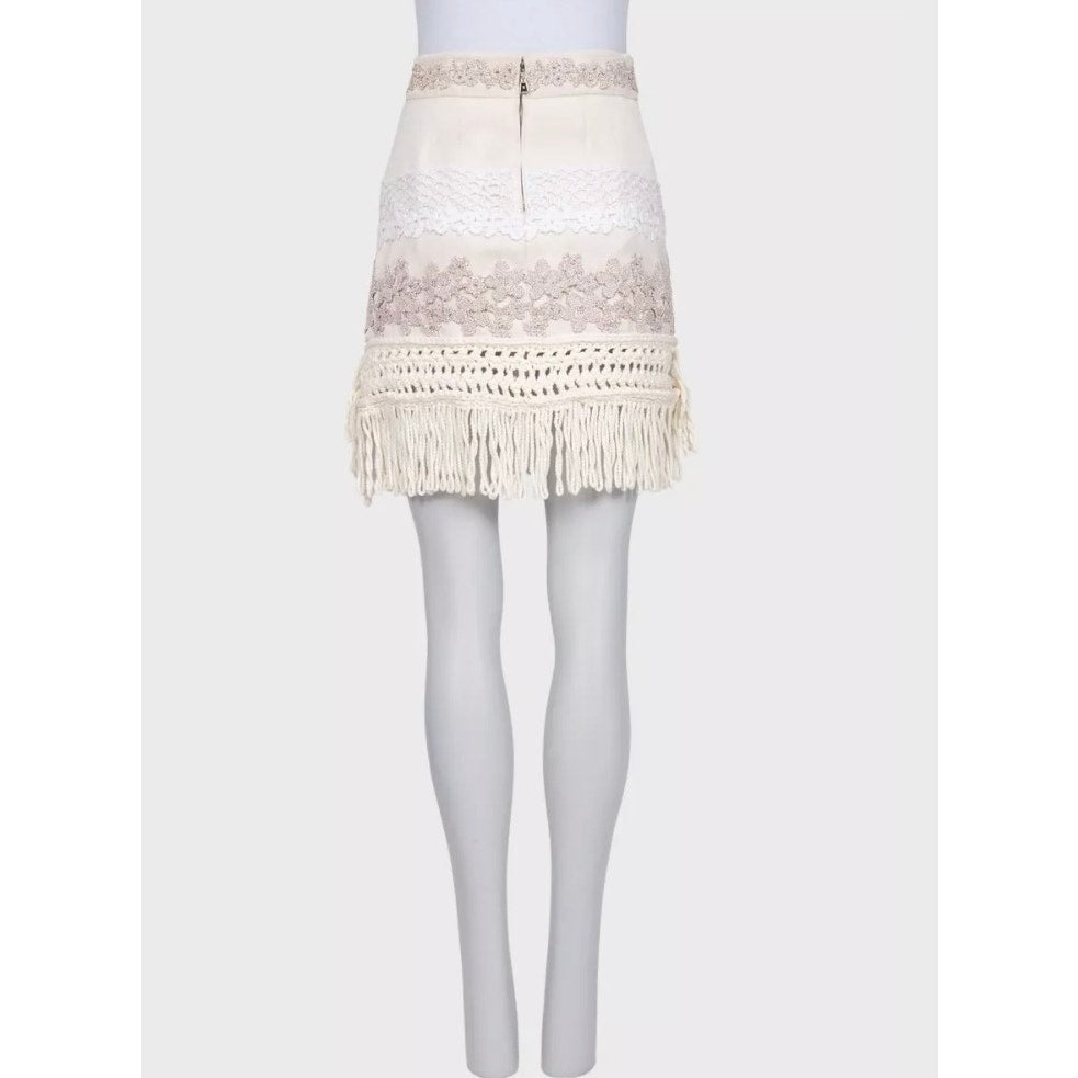 Louis Vuitton White Knit Skirt - Size FR36/S Pre-owned