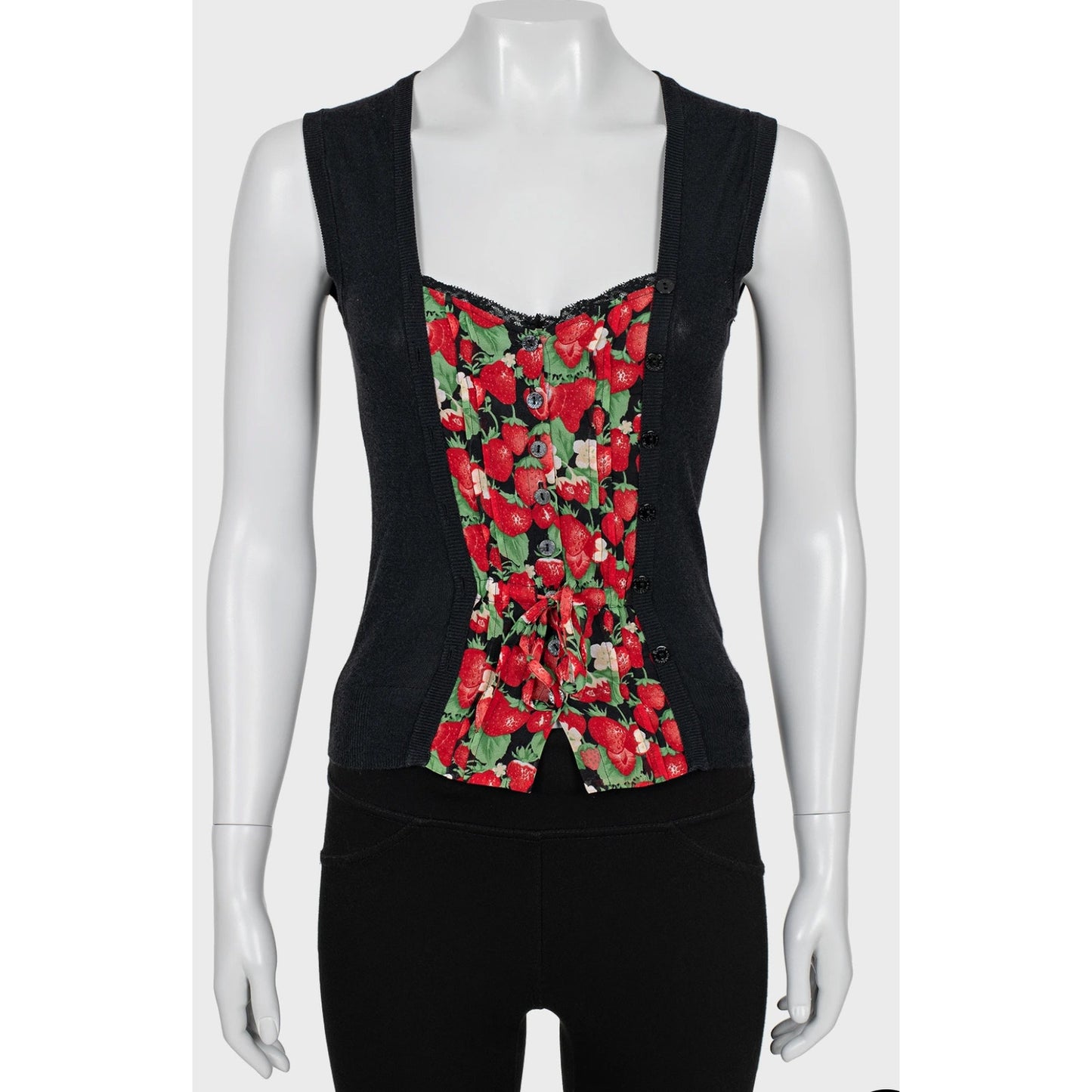 Dolce & Gabbana Black Button-Down Tank Top - Size 38/XS Pre-owned