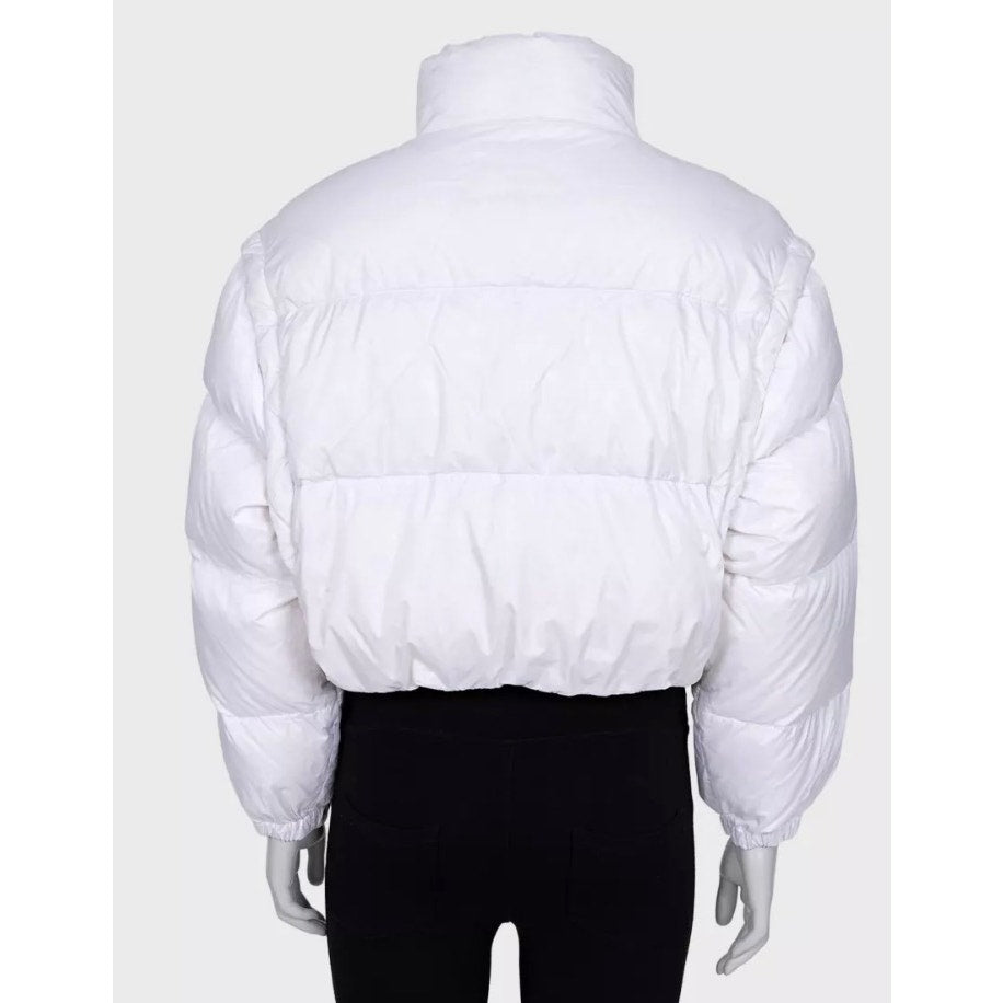 Prada Cropped Logo Down Jacket White IT 38 / XS Pre-owned