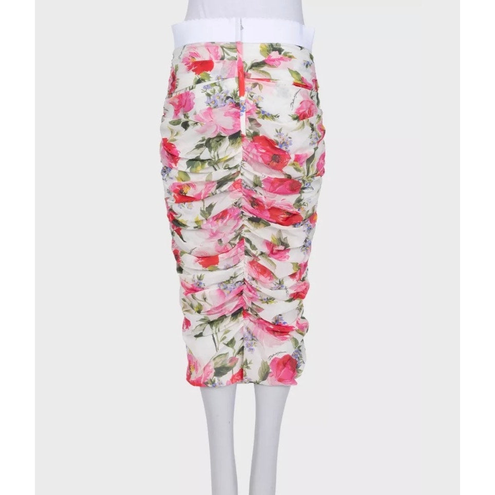 Dolce & Gabbana Floral Draped Silk Skirt IT 44/L Pre-owned