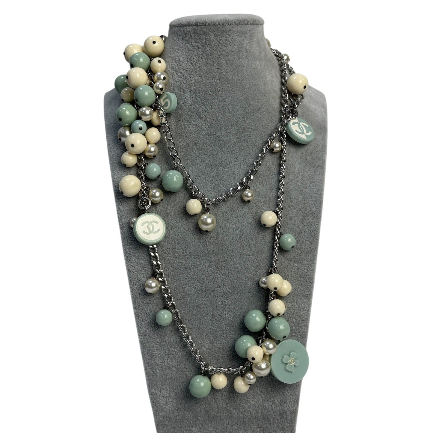 Chanel pastel jewelry set of necklace and bracelet