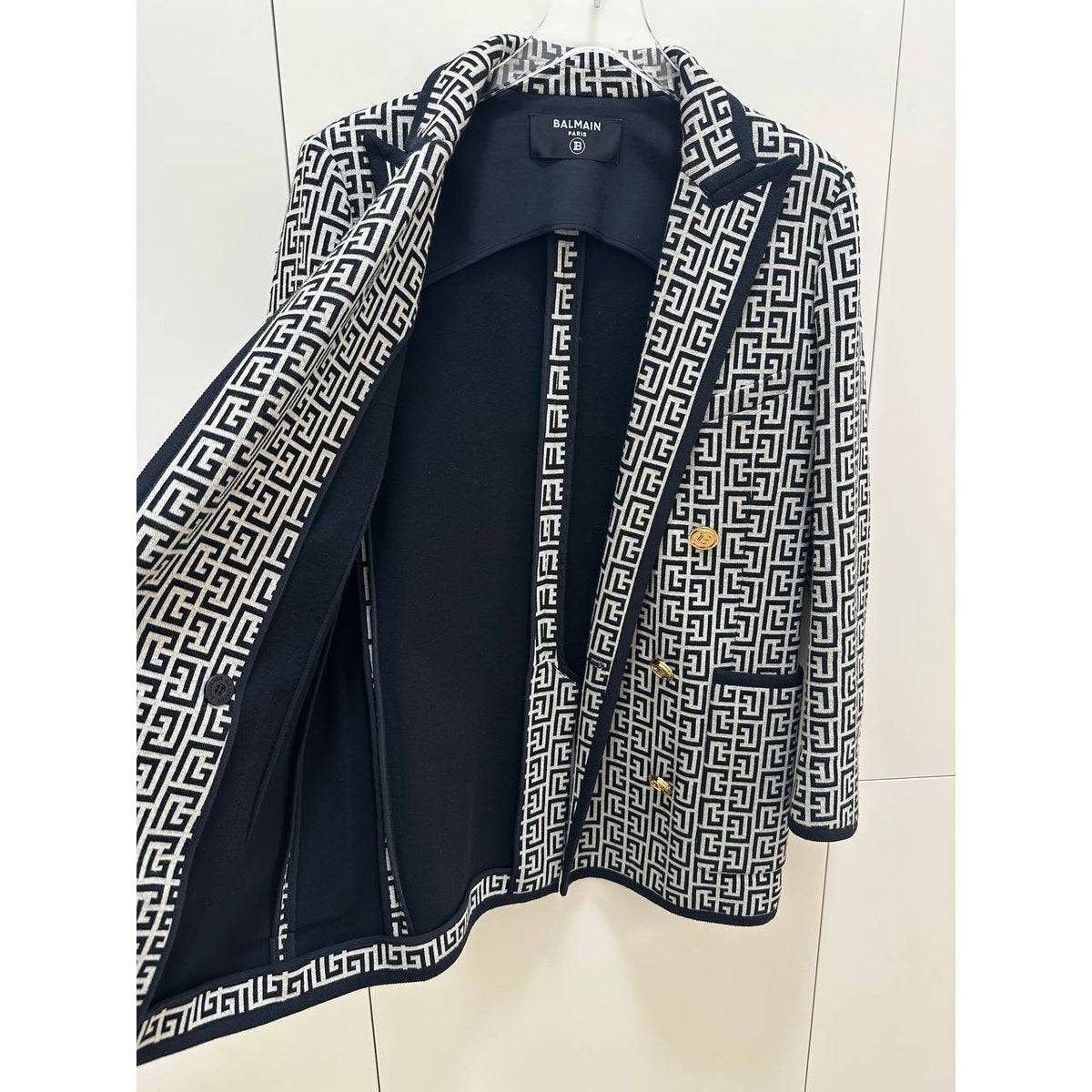Balmain PB Labyrinth Monogram Blazer  Sz.36 Pre-owned