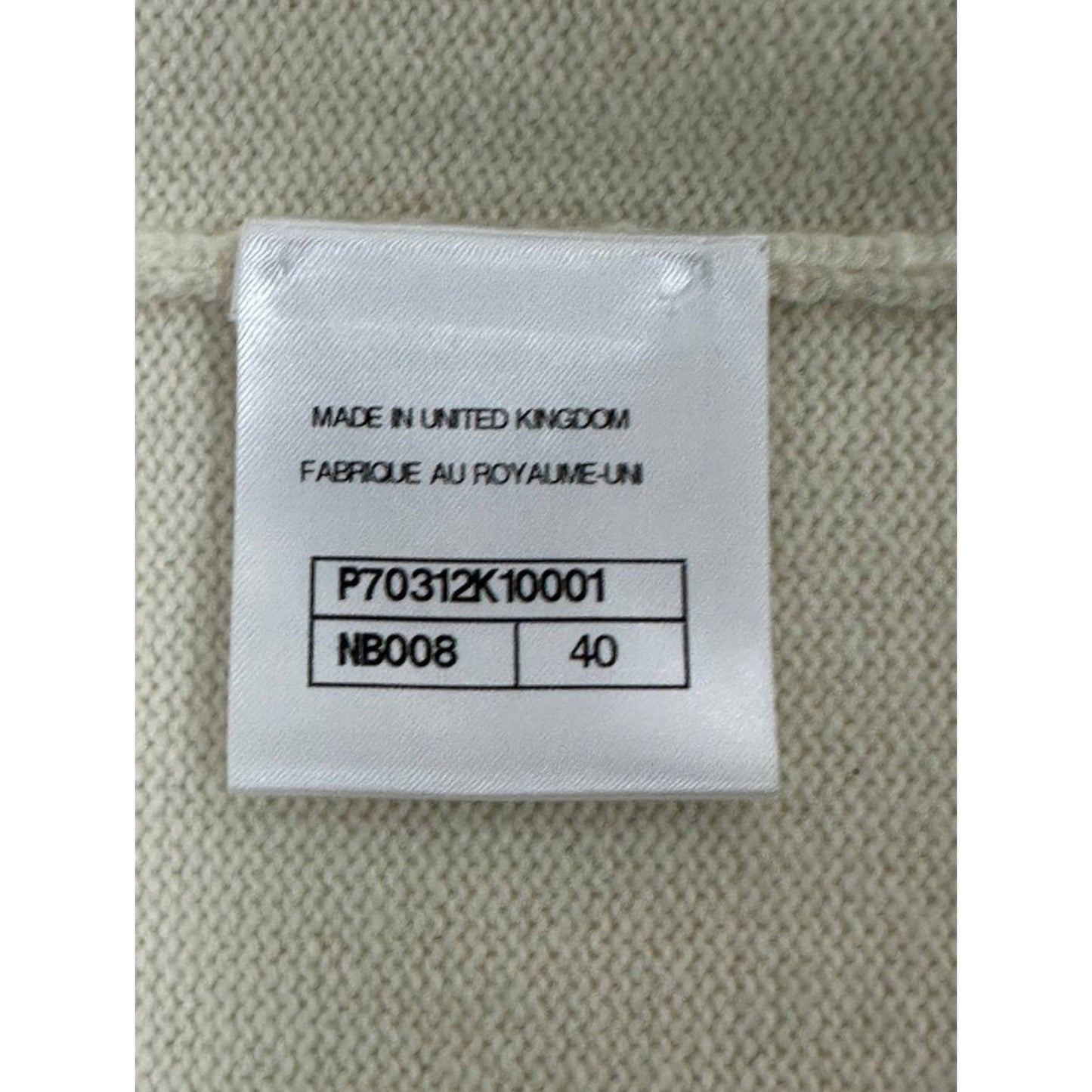 Chanel Ivory Cashmere  Contrast Trim Cardigan Sz 40 Pre-owned