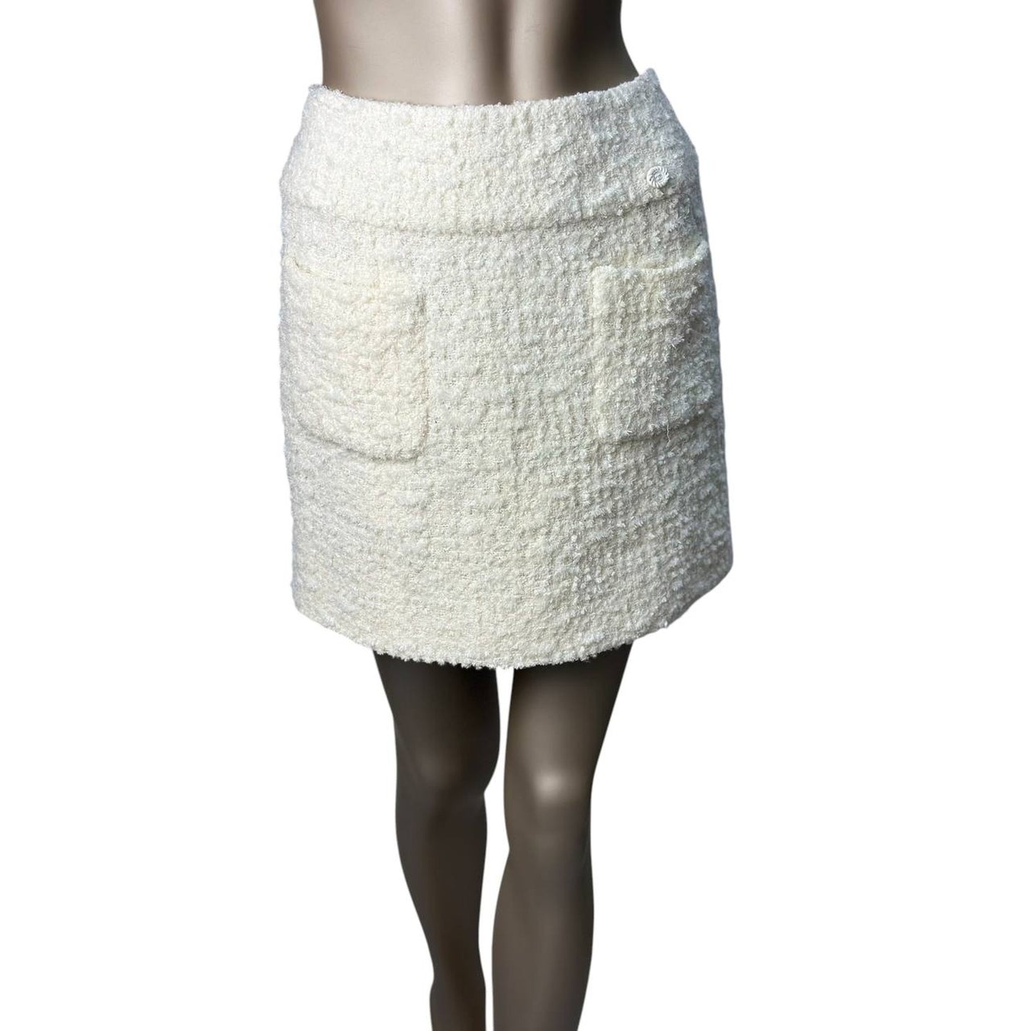 Chanel Tweed Ivory Mini Skirt  Sz.40 pre-owned