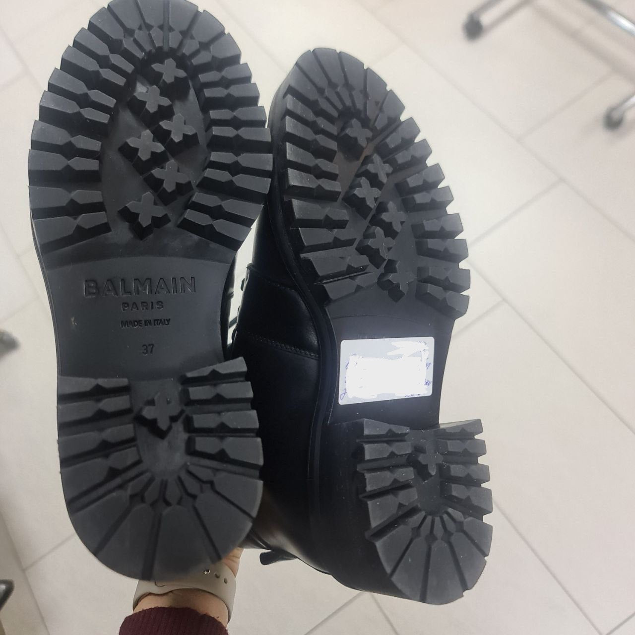 Balmain Black Army Ranger Zip Boots Sz37 Pre-owned