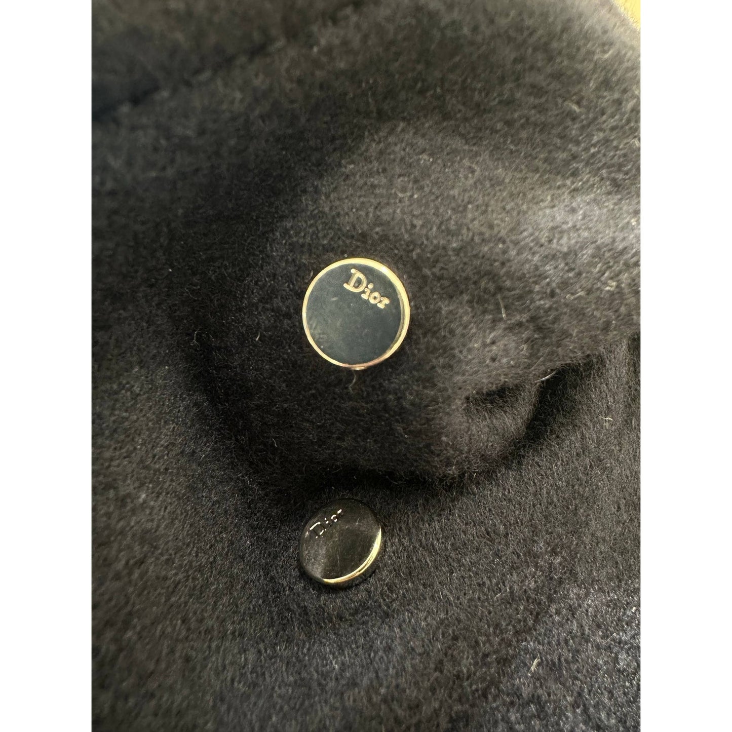 Christian Dior Navy Cashmere Hooded Oversized Coat Sz.38 Pre-owned