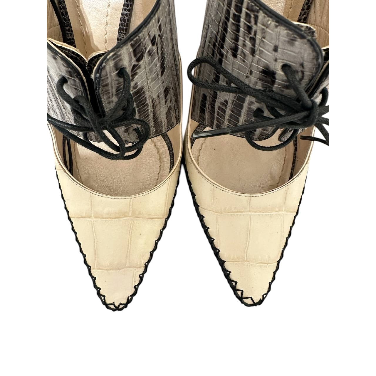 Dior Nomade FW16 Crocodile-Embossed Leather Heels 38 Pre-owned
