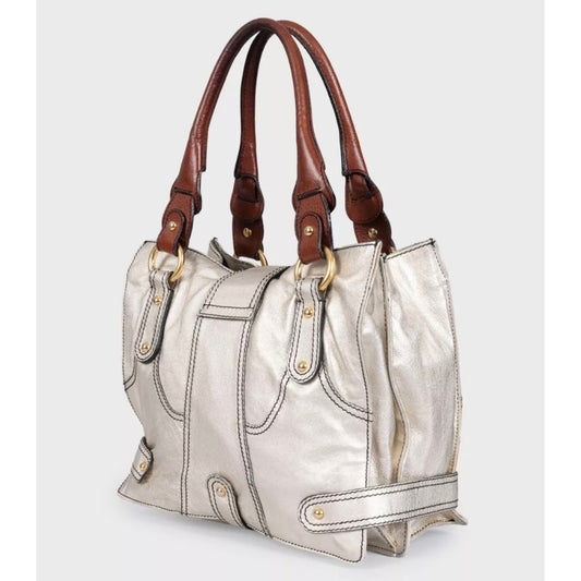 Valentino Vintage Gold Leather Shoulder Bag Pre-owned