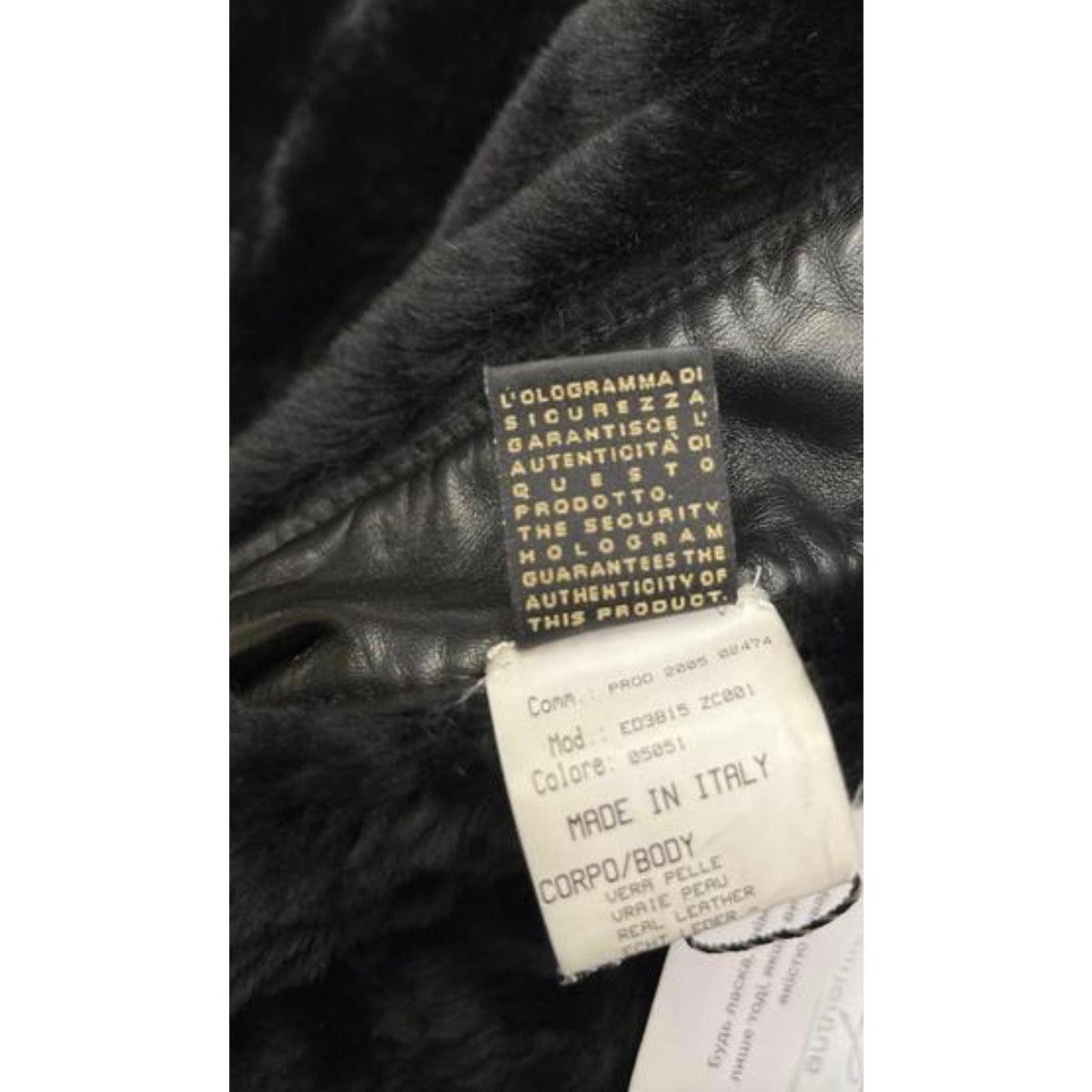Roberto Cavalli Black Leather Shearling Jacket Fox Fur Trim IT 42 M Pre-owned