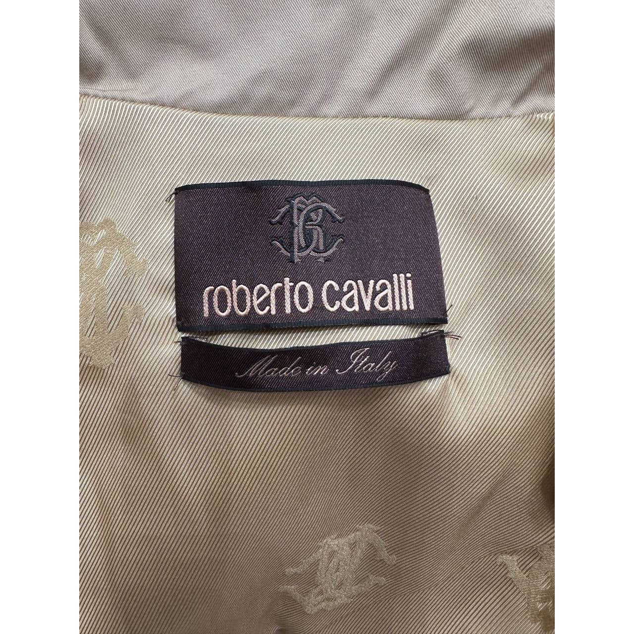 Cavalli Elegant Beige Double-Breasted Trench Coat Sz.40 Pre-owned