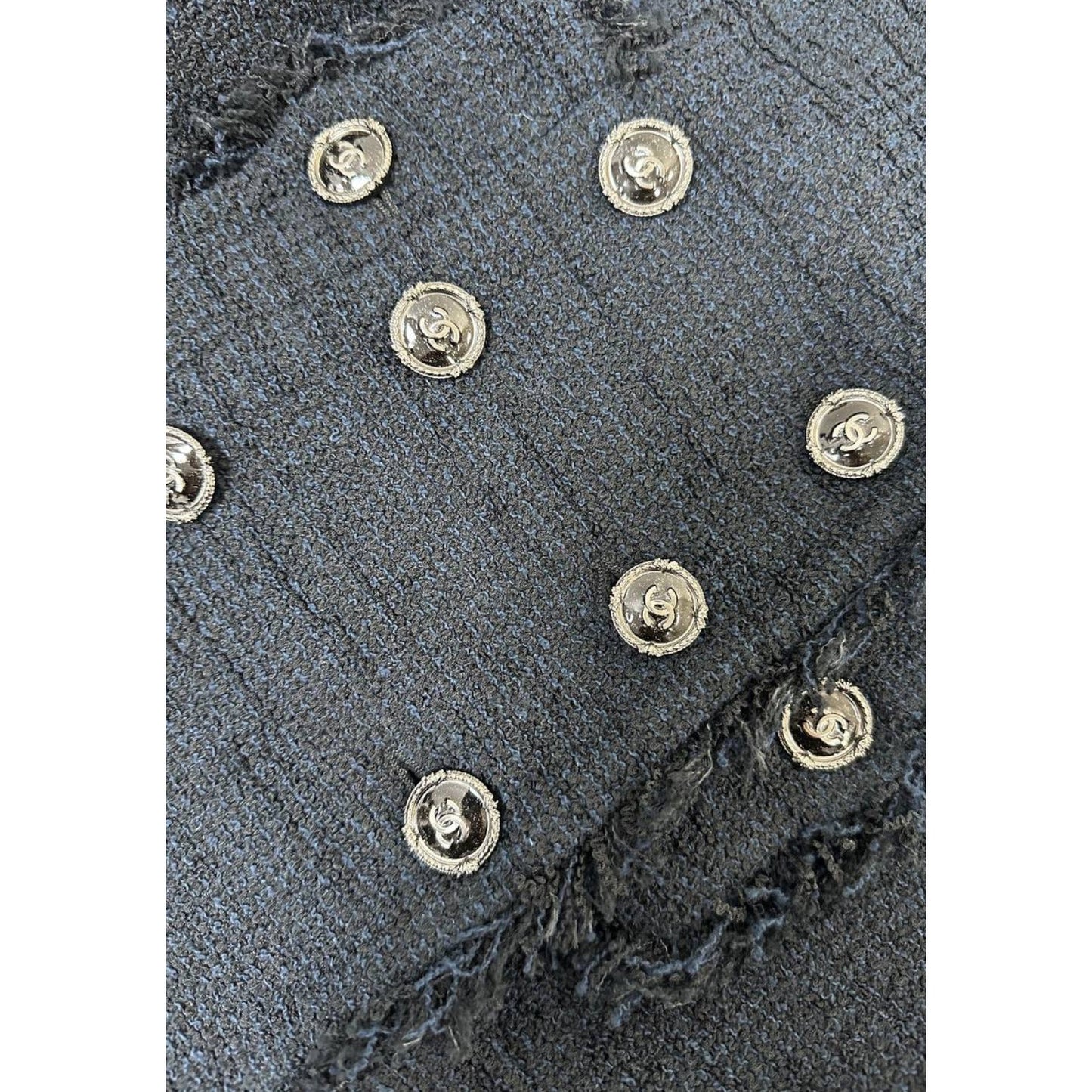 Chanel Paris Seul CC Buttons Timeless Black Tweed Jacket, Size 38 pre-owned