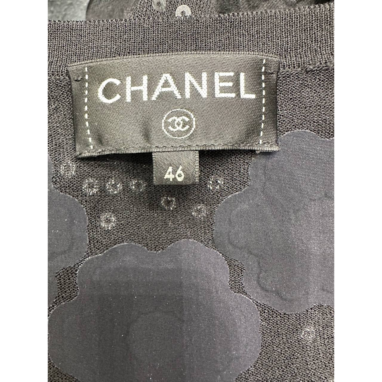 Chanel Fall 2018 Lace & Silk Blend Sheer Midi Dress Sz.46 Pre-owned