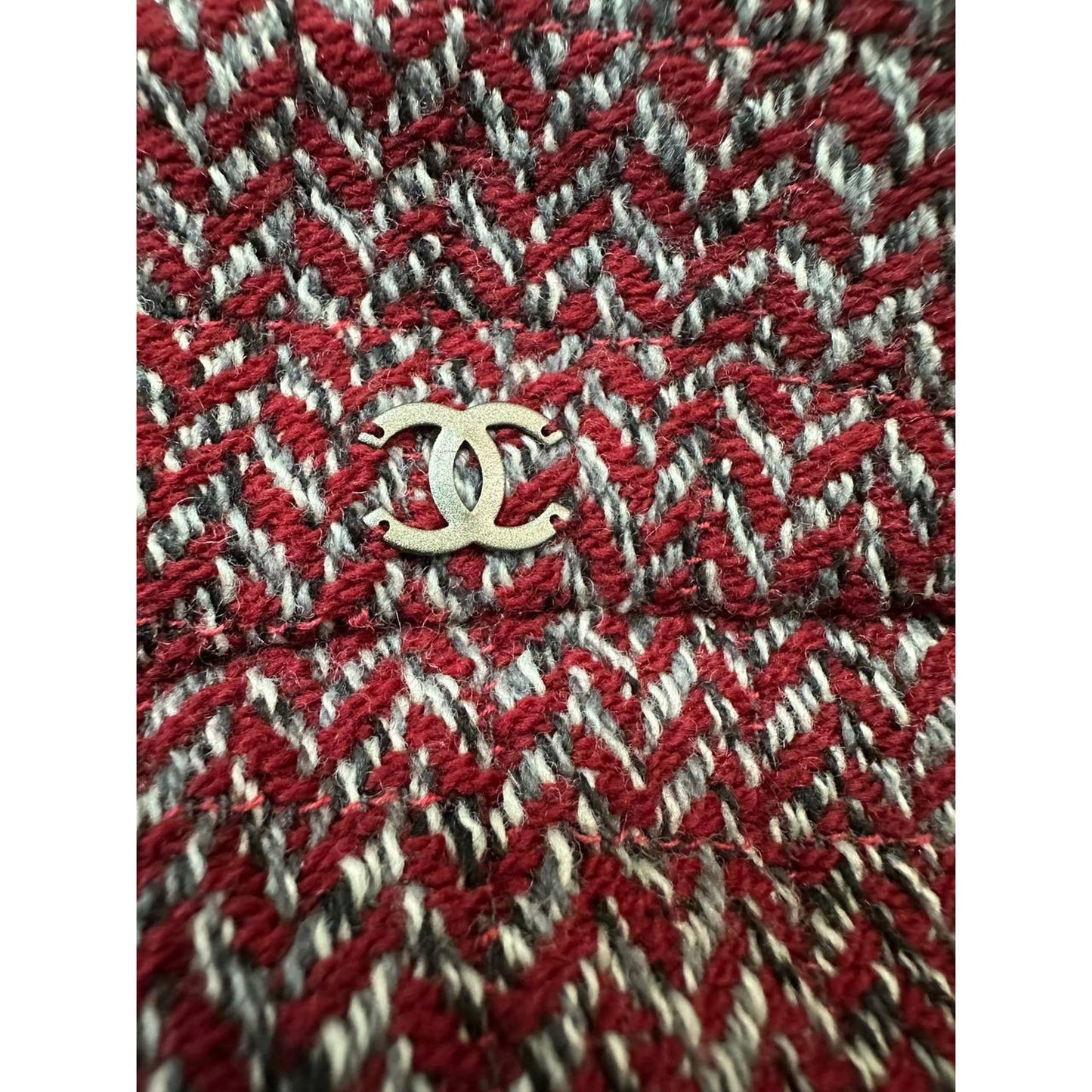 Chanel Tweed Wool Wrap Skirt Sz.44 Pre-owned