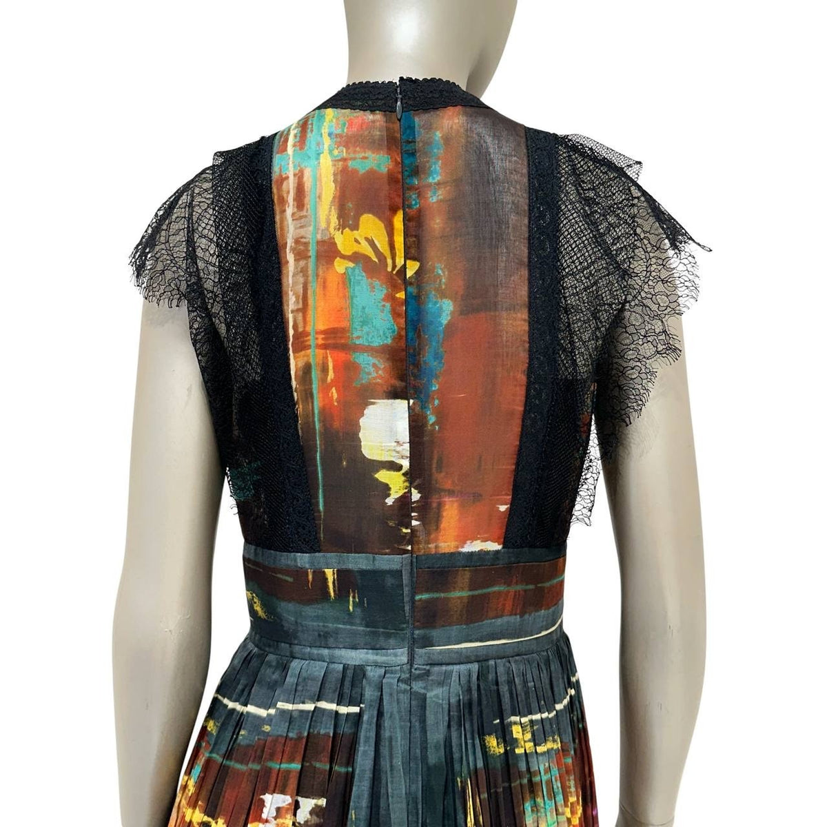 Valentino Multicolor Abstract Pleated Maxi Dress - IT 42 Pre-owned