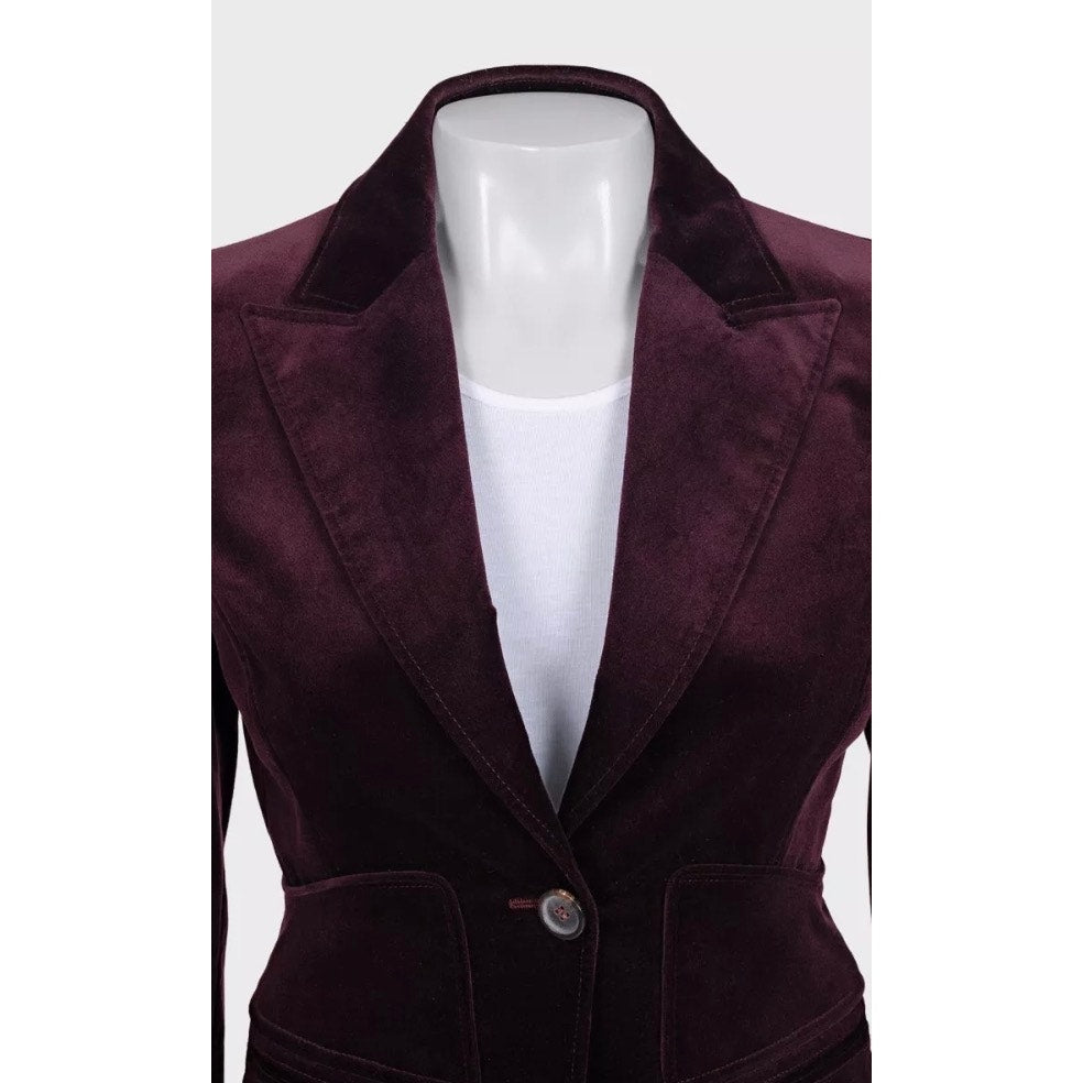 Gucci Purple Velvet Fitted Jacket - Italian Size 38/XS Pre-owned