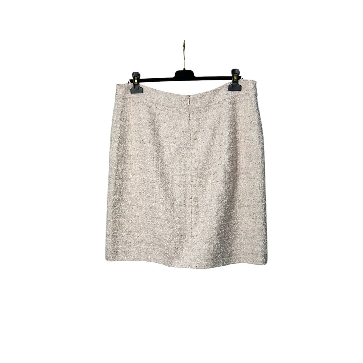 Chanel White Tweed  Skirt  Sz.44 Pre-owned