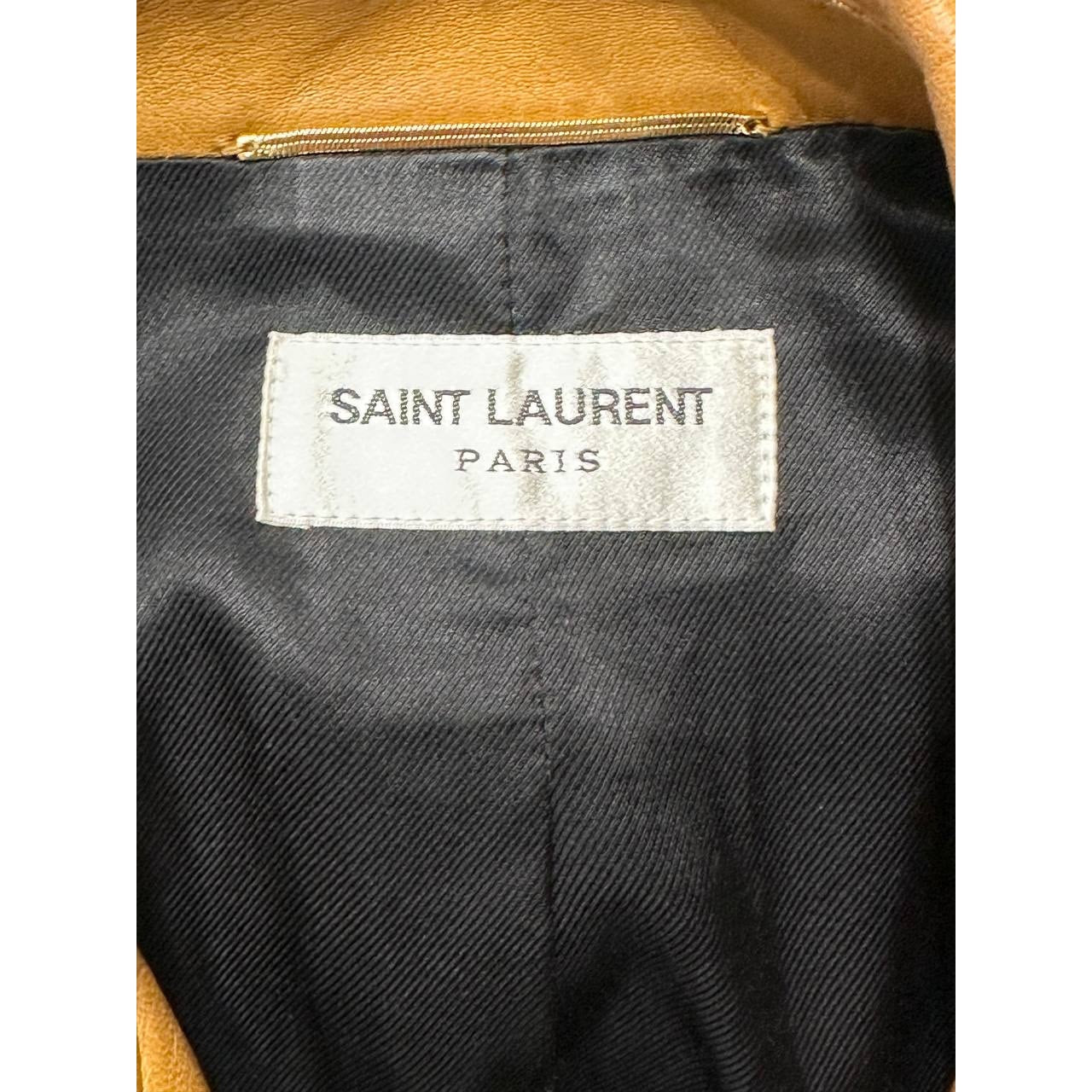 Saint Laurent Women's Brown Leather Double Breasted Jacket Pre-owned