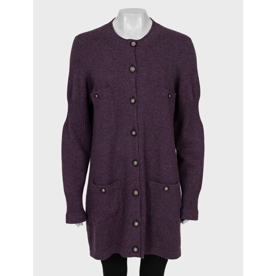 Chanel Purple Cashmere Cardigan - FR46/3XL Pre-owned