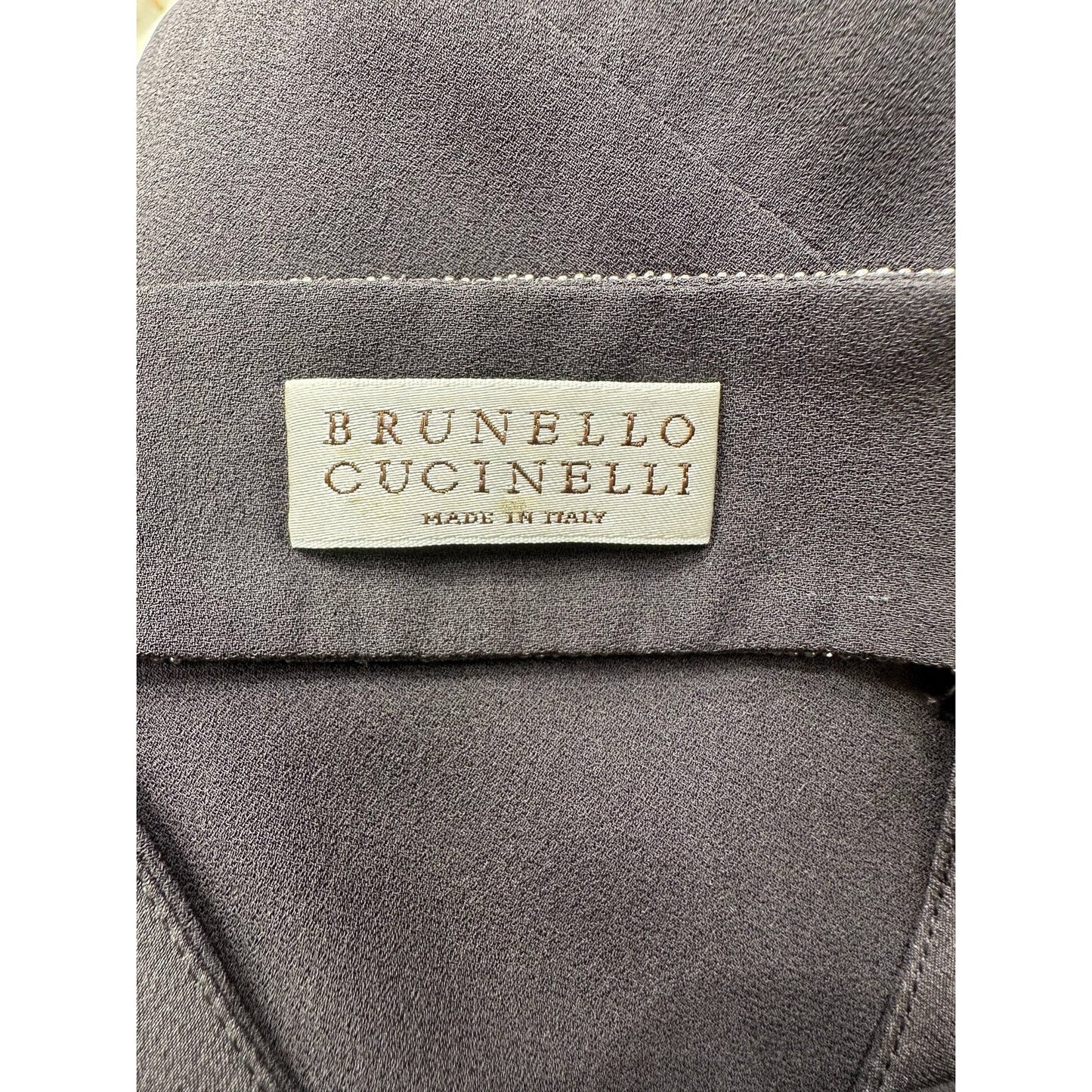 Brunello Cucinelli Gray Silk Open Back Maxi Dress Sz.M Pre-owned