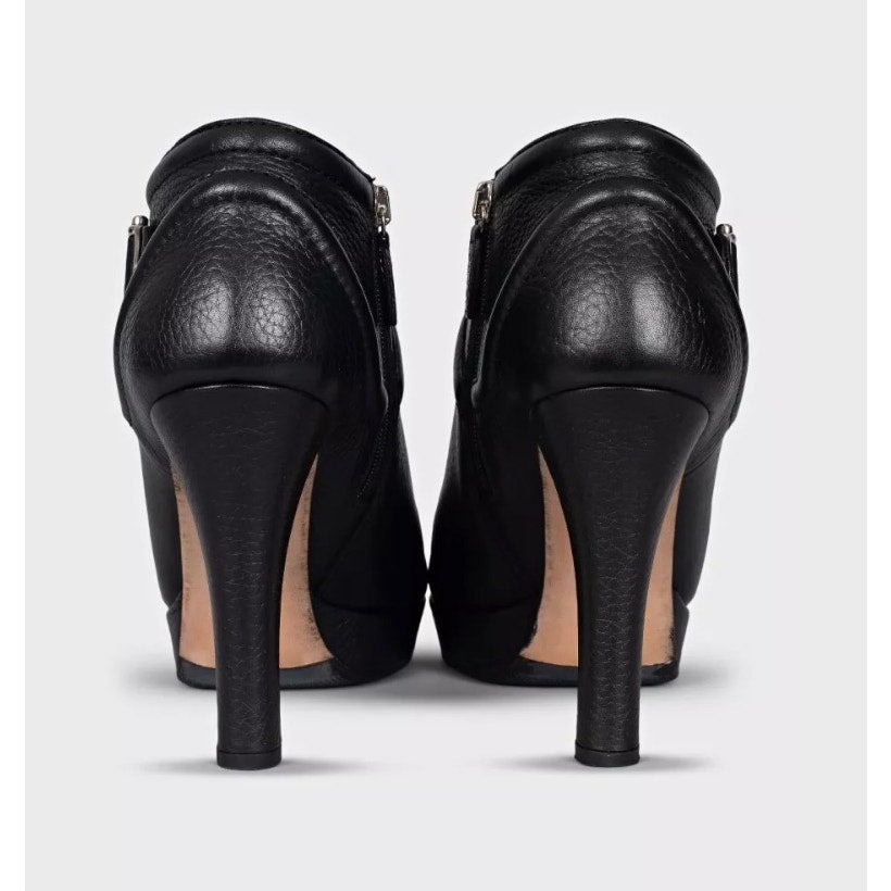 NWB Gucci Black Leather Ankle Boots - EU 39 Pre-owned