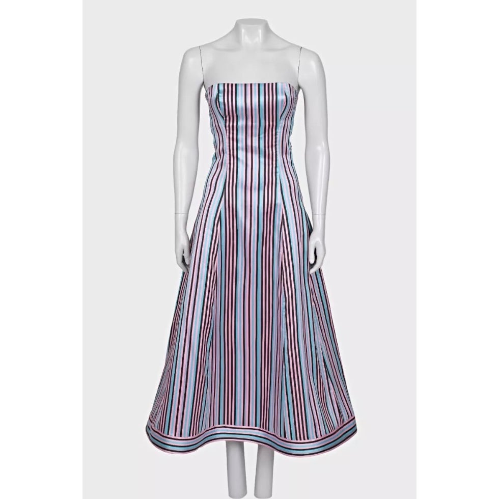 Natasha Zinko Striped Fitted Dress with Gold Hardware Sz.38 Pre-owned