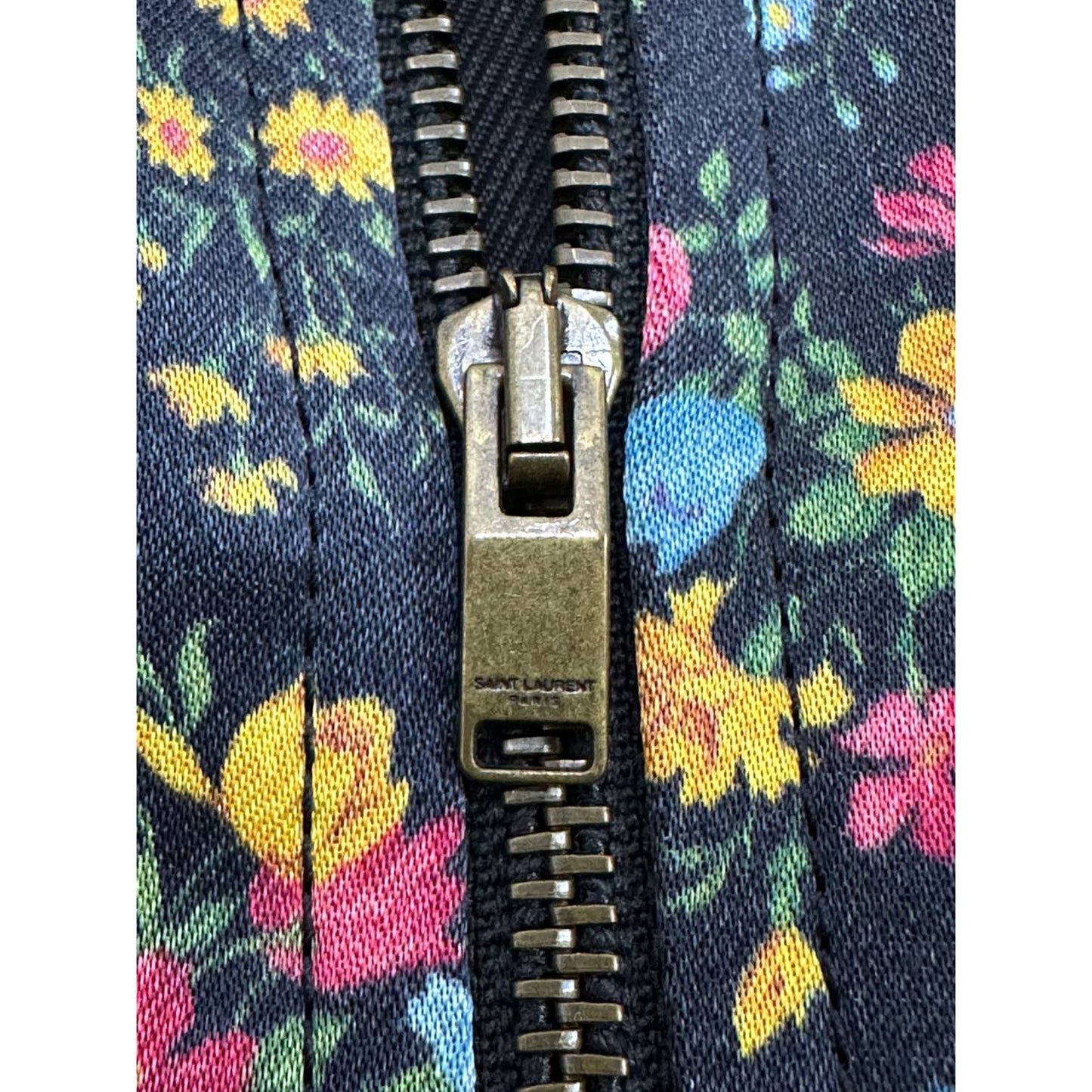 Saint Laurent Floral Print Bomber Jacket Sz.38 Pre-owned