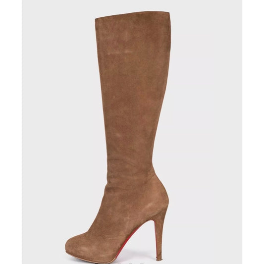 Christian Louboutin Brown Suede Knee-High Boots Sz.36 Pre-owned