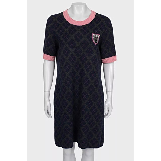 Chanel Paris-Edimbourg Cashmere Wool Blend Knit Dress Sz.44 Pre-owned