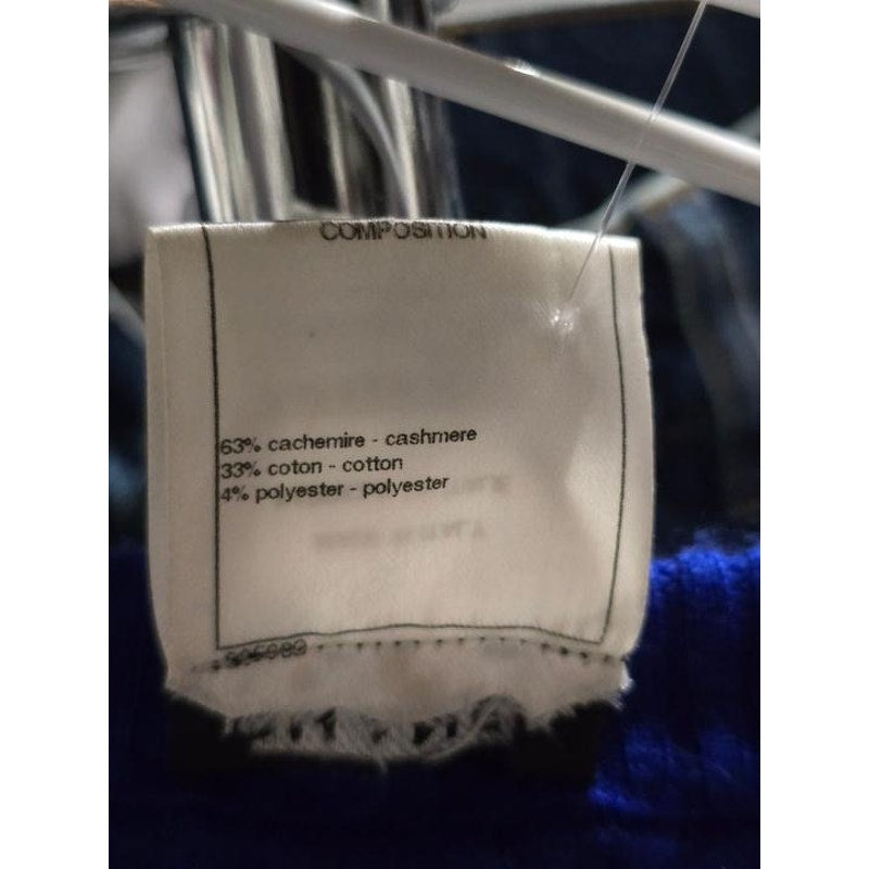 Chanel Blue Cashmere Blend Fitted Sweater Sz.34/XS Pre-owned