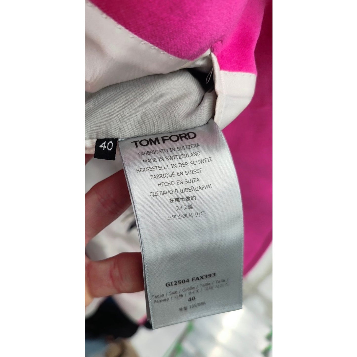 Tom Ford Pink Velvet Fitted Blazer - IT40/S pre-owned