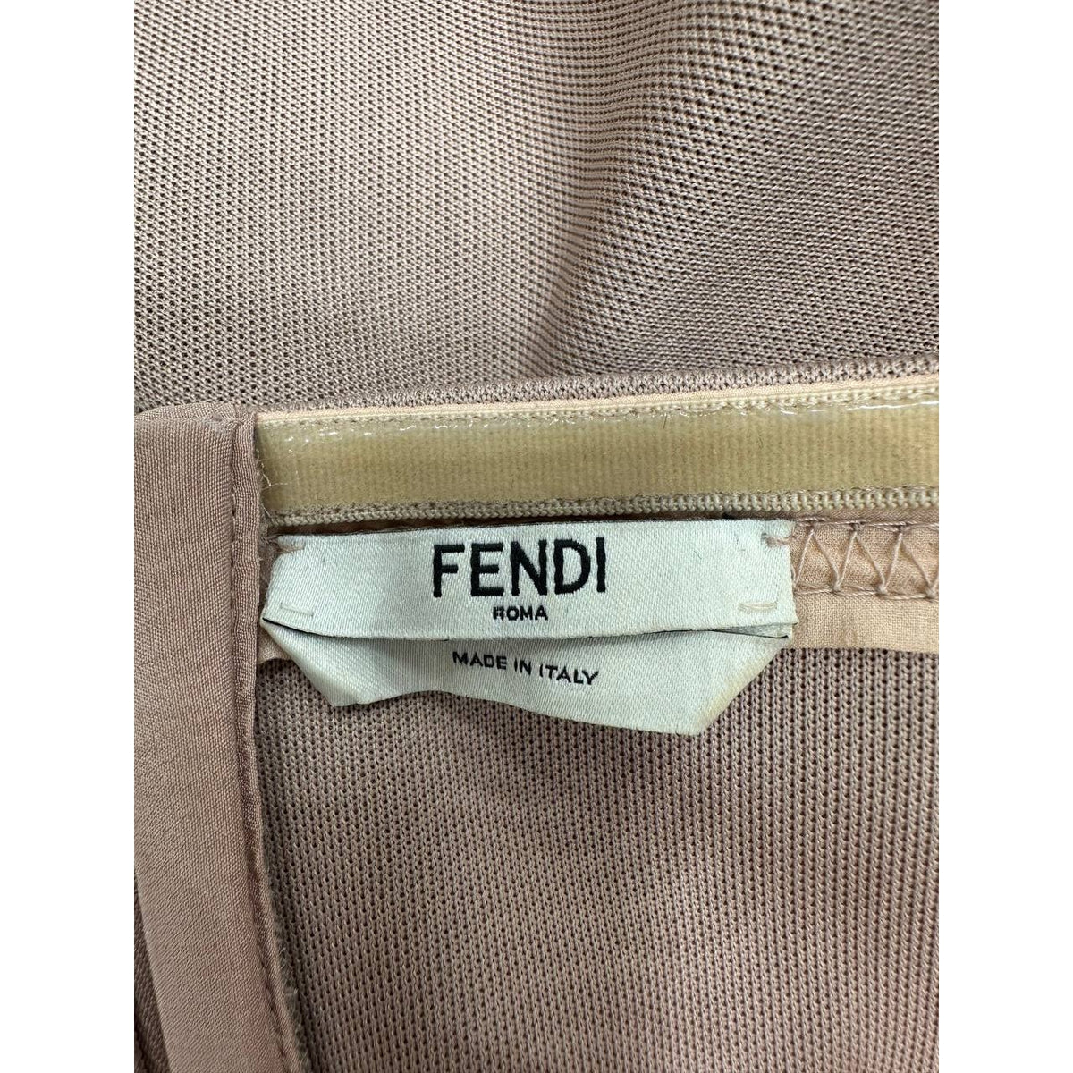 Fendi 2018 Beige Off-Shoulder Midi Dress Sz.42 Pre-owned