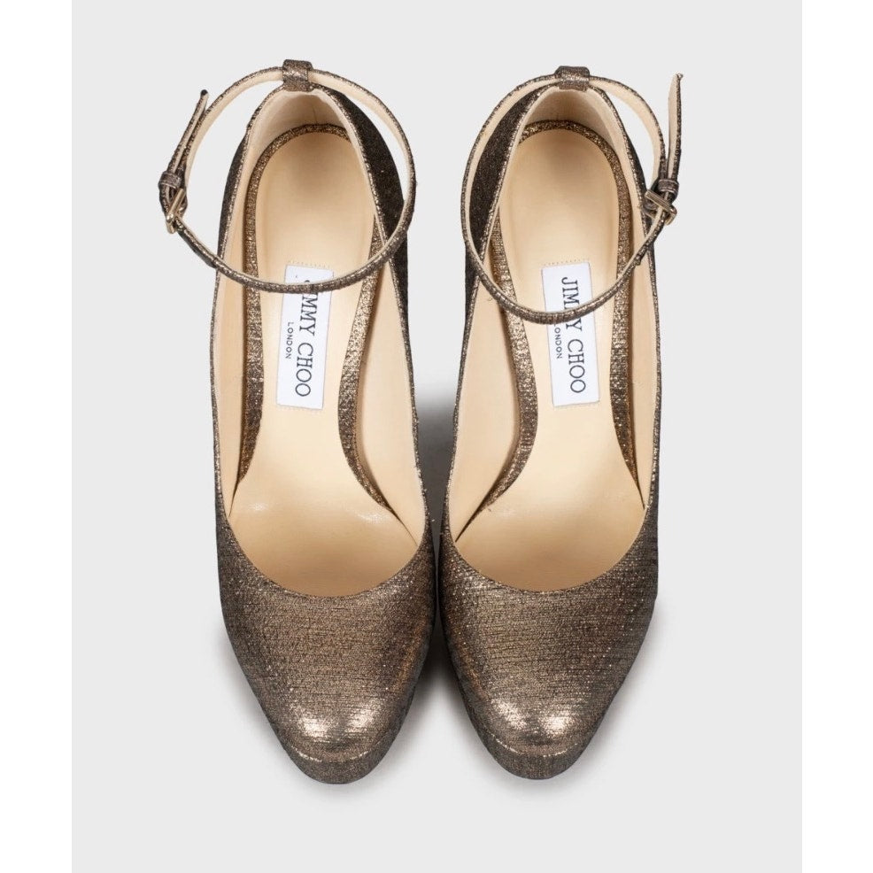 Jimmy Choo Gold Stiletto Heels - Size 40 Pre-owned